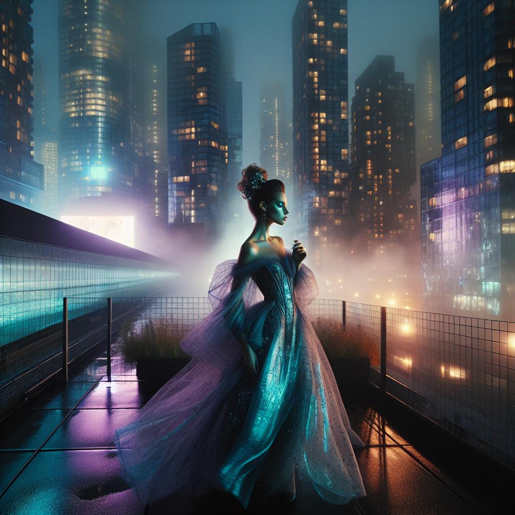 Ethereal Elegance in Urban Nightscape