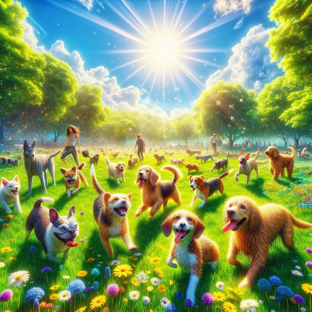 Joyful Playtime in Sunlit Meadows
