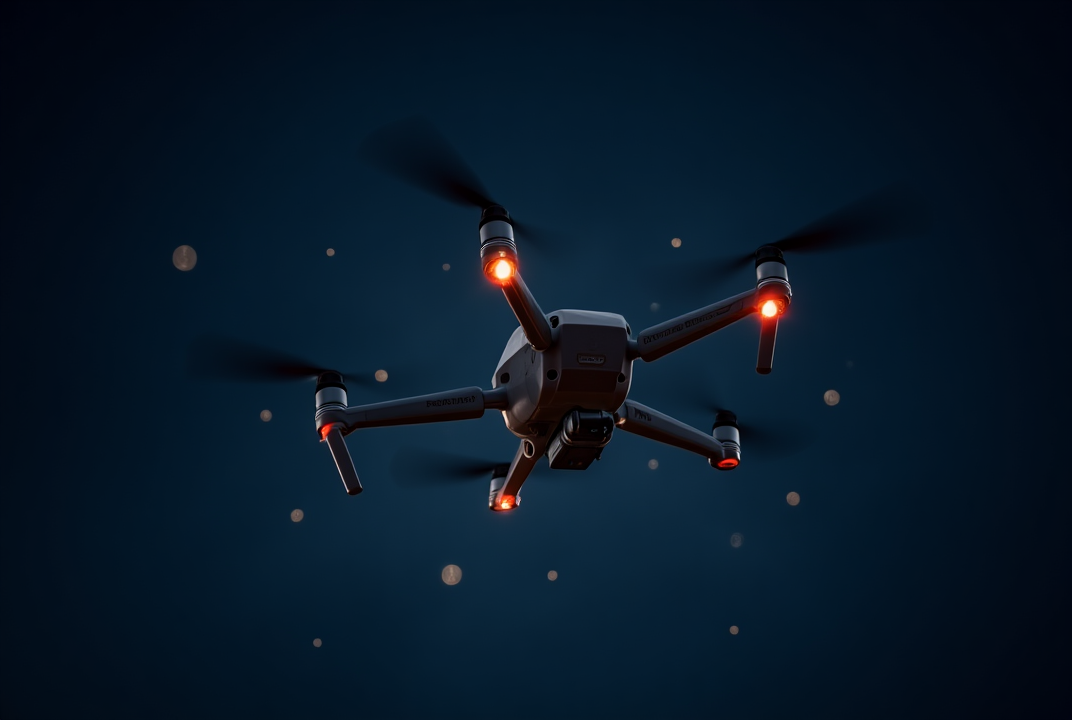 Drone swarm night sky